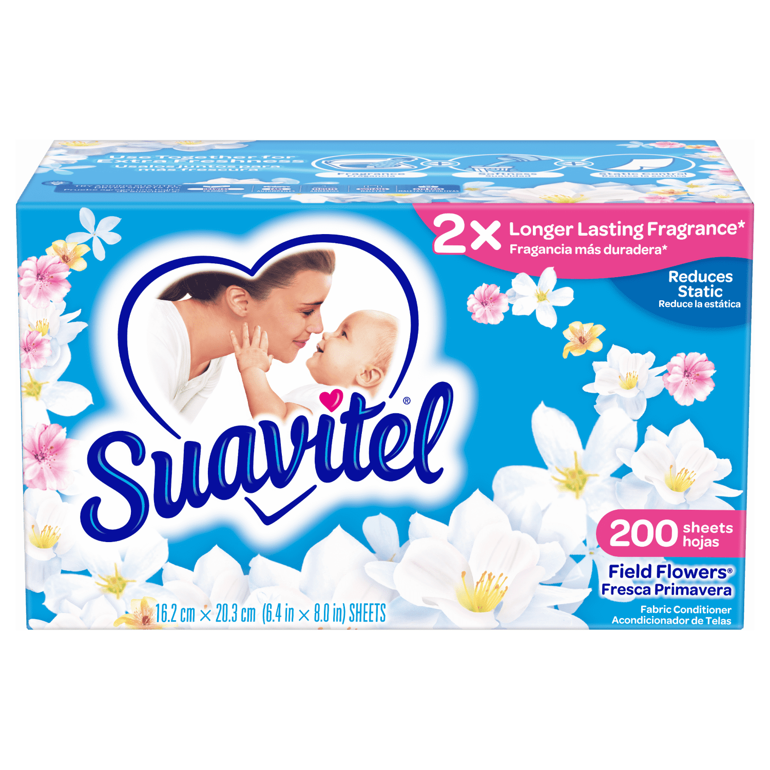 Suavitel Dryer Sheets, Field Flowers 200 count