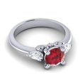 thumbnail image 3 of Diamond-Capitals 2.50 Carat Beautiful Round Red Ruby Gemstone Natural Diamond Ring for Proposal Gift Solid 14K White Gold Size 11, 3 of 8