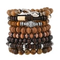 thumbnail image 4 of Pulsera de cuentas de madera de 8 piezas, regalo delicado y moderno para hombres y mujeres, joyería elegante., 4 of 8