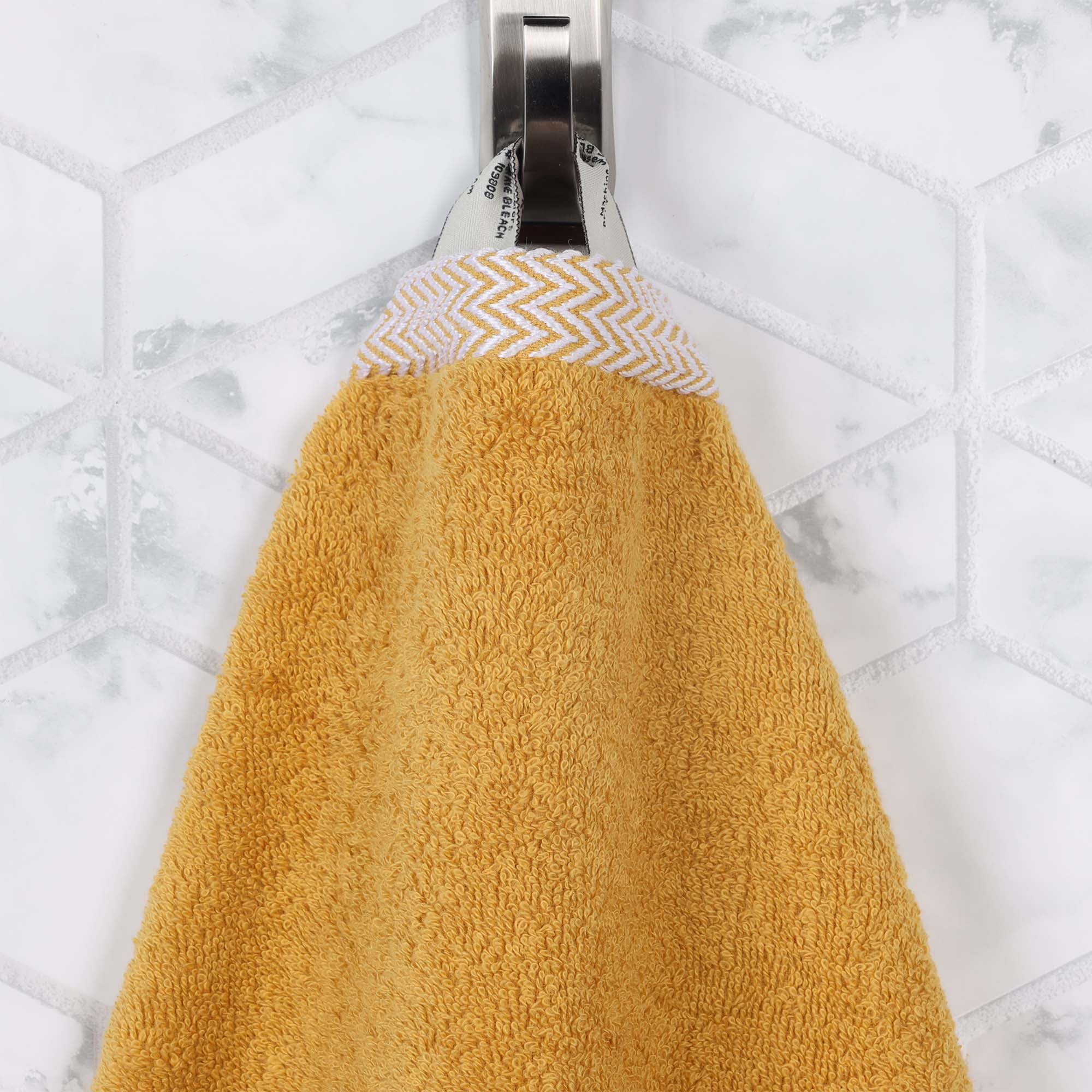 Superior Hays 9 Piece Cotton Plush Towel Set, Ultra Soft Absobent Towels, Gold