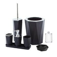 thumbnail image 2 of Juego de 7 accesorios de baño, cepillo de inodoro, cepillo de dientes, vaso y dispensador de jabón. Negro, 2 of 9