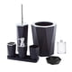 thumbnail image 2 of Juego de decoración de baño de 7 piezas, cepillo de inodoro, cepillo de dientes, taza y dispensador de jabón. Negro, 2 of 9