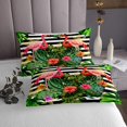 thumbnail image 3 of Erosebridal Plam Flower Coverlet Set Queen, Abstract Bedding Set, Kawaii Flamingo Decor, 3 Pieces, 3 of 5