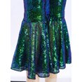 thumbnail image 6 of Doomiva Kids Girls Sequins Jazz Disco Dance Bell Bottoms Pants Sparkly Glitter 70s Flare Trousers Performance Dancewear Green 130, 6 of 7