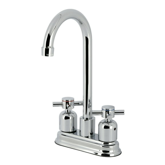 Kingston Brass FB8491DX Concord Double-Handle 4" Centerset High-Arc Bar Faucet, Polished Chrome