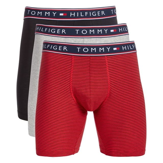 Tommy Hilfiger - Calzoncillos tipo bóxer para hombre (3 unidades), multicolor, grande Tommy Hilfiger Calzoncillos boxer