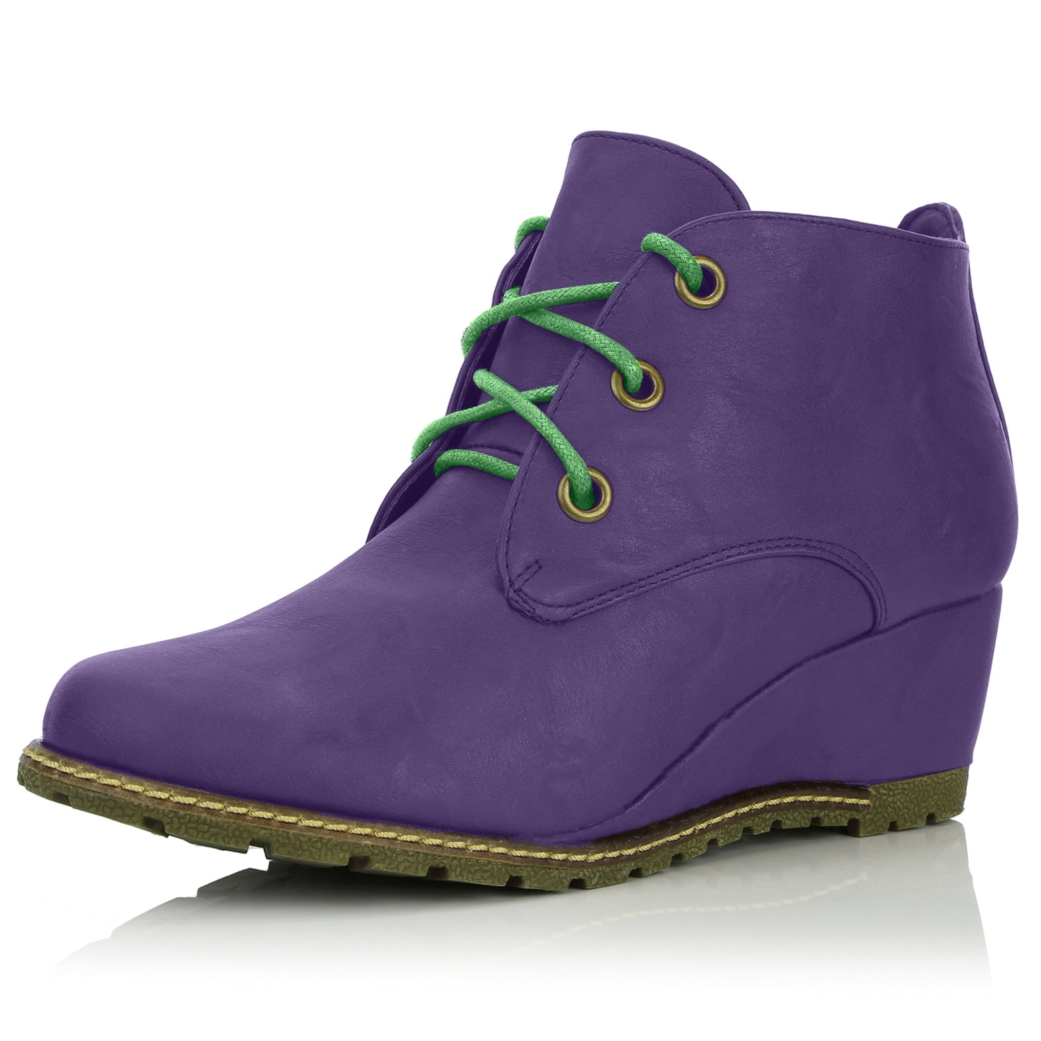 purple wedge boots