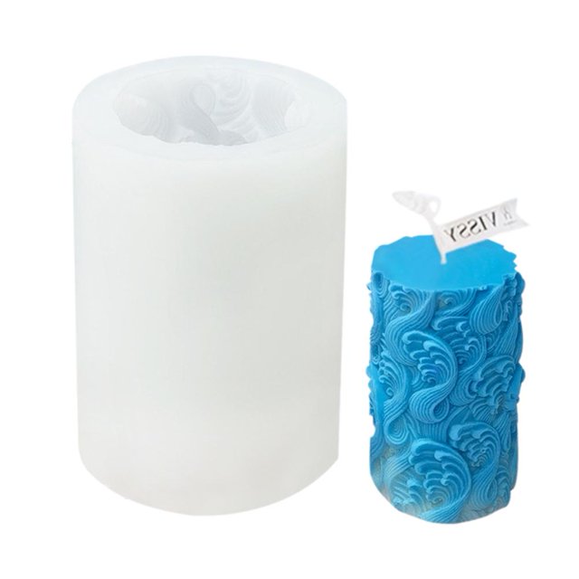 EZLIFE Molde de silicona con forma de flor, moldes para velas, moldes para velas con forma de pilar de flores talladas en 3D, moldes para hacer tú mismo tus propios regalos de San Valentín para ella,