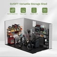 thumbnail image 5 of Homall6x10ft Outdoor Plastic Storage Shed with Window,Weather-Resistant, Easy Assembly, Wood-Effect Garden Tool House,Light Gray, 5 of 7
