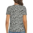 thumbnail image 3 of Fuzoiu Wild Animal Leopard Print Print Women's V-Neck T-Shirt,Women's Short Sleeve Top, Comfortable for Work, Leisure, and Sports, 3 of 7