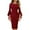 Red, variant on qolati Womens 3/4 Bell Sleeve Church Dresses Vintage Crewneck Cocktail Party Midi Wrap Dress Elegant Bodycon Business Work Pencils Dress