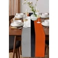 thumbnail image 4 of Burnt Orange Black Grey Table Runner 60 Inches, Geometric Modernism Color Block Bed Runner Dresser Scarves Tabletop for Indoor Outdoor Parties/Ceremony/Banquet, 13" x 60", 4 of 8