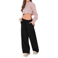 thumbnail image 4 of Juslio Women Pants High Waist Lace-up Casual Comfortable Wide-Leg Pants, 4 of 9