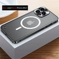 thumbnail image 1 of Metal Aluminum Alloy For Magsafe Case For iPhone 15 14 13 12 11 Pro Max Mini Magnetic Wireless Charge Translucent Matte PC Cover, 1 of 6