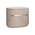thumbnail image 2 of HomeRoots 487332 22 in. Beige Two Drawer Oval Nightstand, 2 of 5