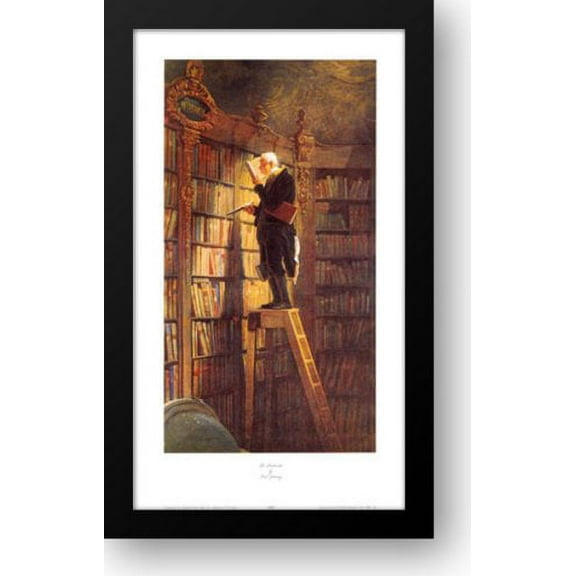 Bookworm 14x22 Framed Art Print by Spitzweg, Carl
