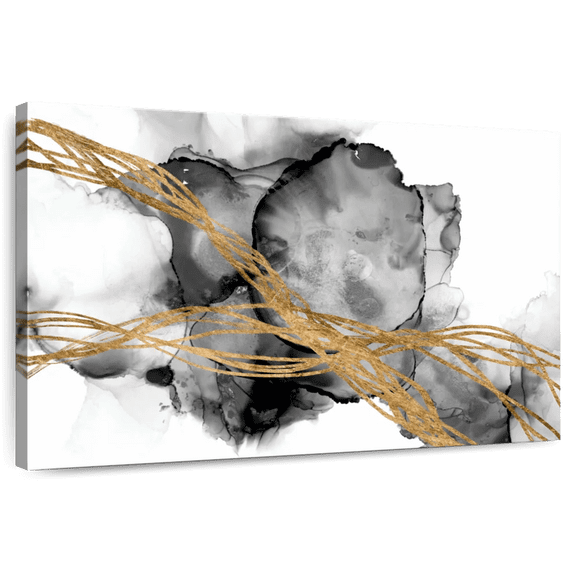 Elephant Stock Matrix Undulation I Wall Art - Horizontal Canvas Wall Art - Living Room Wall Decor - Abstract Canvas - Black And Gray Decor By Jennifer Goldberger - 12" x 8"