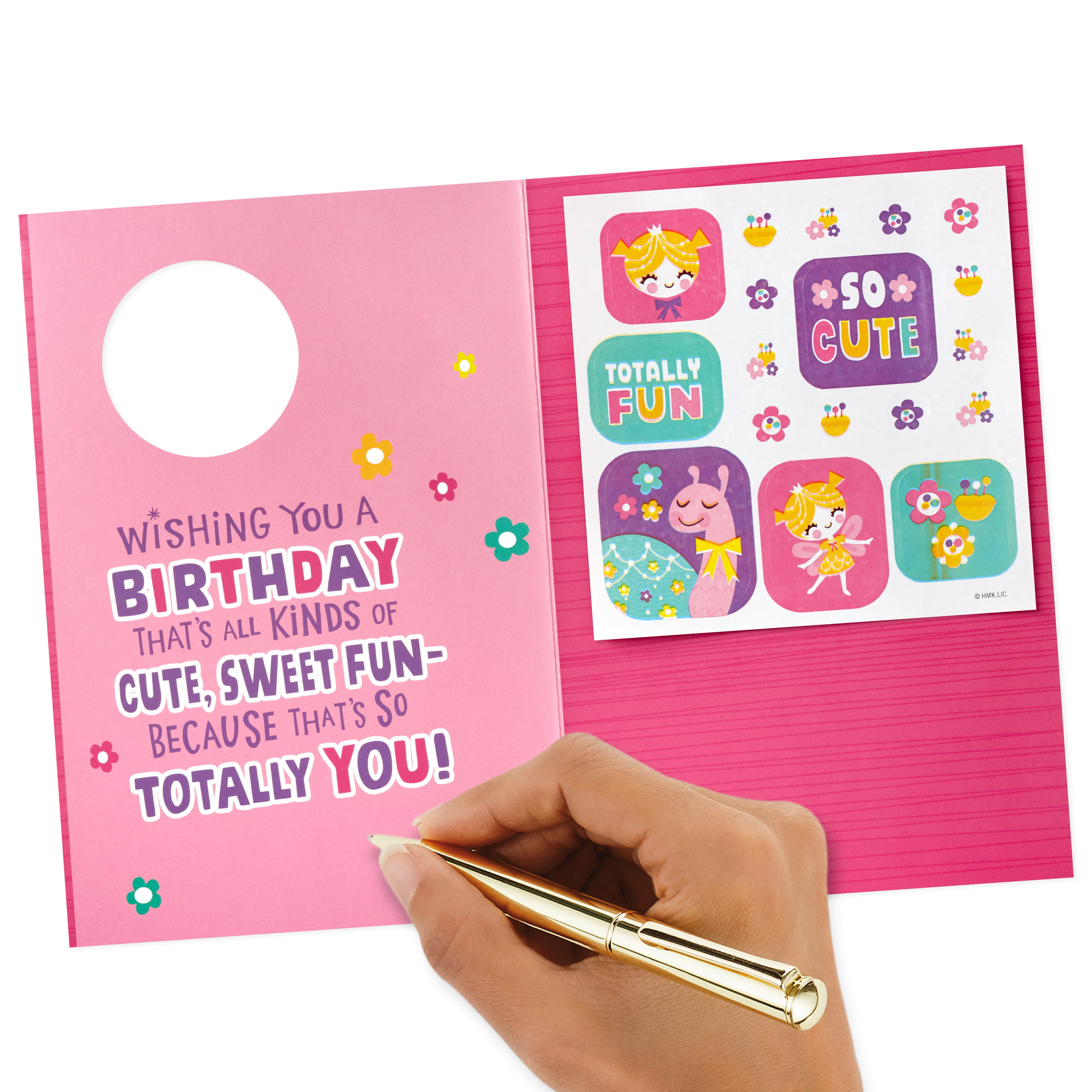 Hallmark Birthday Card for Kids Fairy and Snail with Stickers