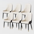 thumbnail image 5 of POVISON Modern Dining Chair With PU Leather (Set of 6), Black & Beige Chair, Metal Legs, 5 of 9