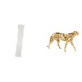 thumbnail image 1 of Elegante pantalla de lámpara de pie de papel con estampado de y detalles dorados de escultura animal. Decoración acogedora para sala de estar, 1 of 8