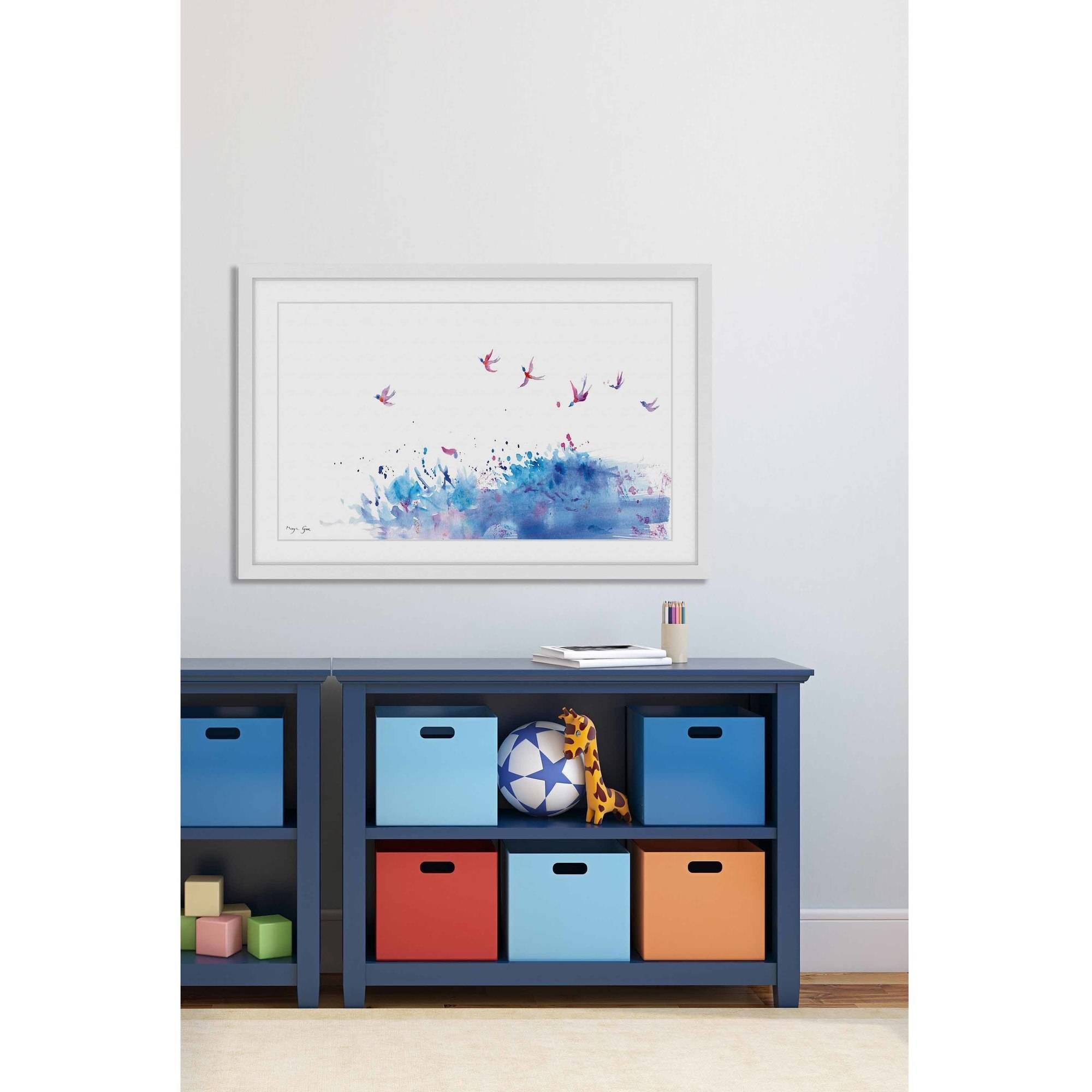 Marmont Hill "Birds Flying over Sea" by Maya Gur Framed Painting Print