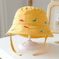 thumbnail image 2 of LYHaoo Kids Adjustable Chin Strap Sun Hats Summer Spring Sun Hat Cartoon Embroidery Outdoor Beach Bucket Cap Bucket Hat,Yellow, 2 of 7