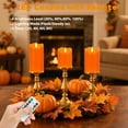 thumbnail image 3 of Flameless Candles Lights, Set of 3 Orange Flickering LED Candles with Remote & Timer, Dimmable LED Pillar Candles Battery Operated, Electric Candles for Fall Halloween Thanksgiving Decor, 3 of 8