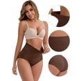 thumbnail image 3 of DARING DIVA Women's High-Waisted Butt Lifting Underwear 2 Pack Set M Beige, Brown, 3 of 6
