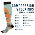 thumbnail image 2 of FORMRS Womens Knee High Socks Casual Long Thick Travel Daily Wear, 2 Pairs, Retro UFO, 2 of 6