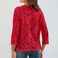 thumbnail image 4 of IMENGL Ladies' solid color lace knitted cardigan v neck, Red 2XL, Size M-5XL, 4 of 4