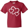 thumbnail image 3 of Inktastic Three White Hearts Youth T-Shirt, 3 of 5