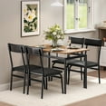 thumbnail image 5 of Luku 5 Piece Dining Table Set, Wood Table & 4 PU Chairs, Industrial Metal Frame Kitchen Set, 5 of 7