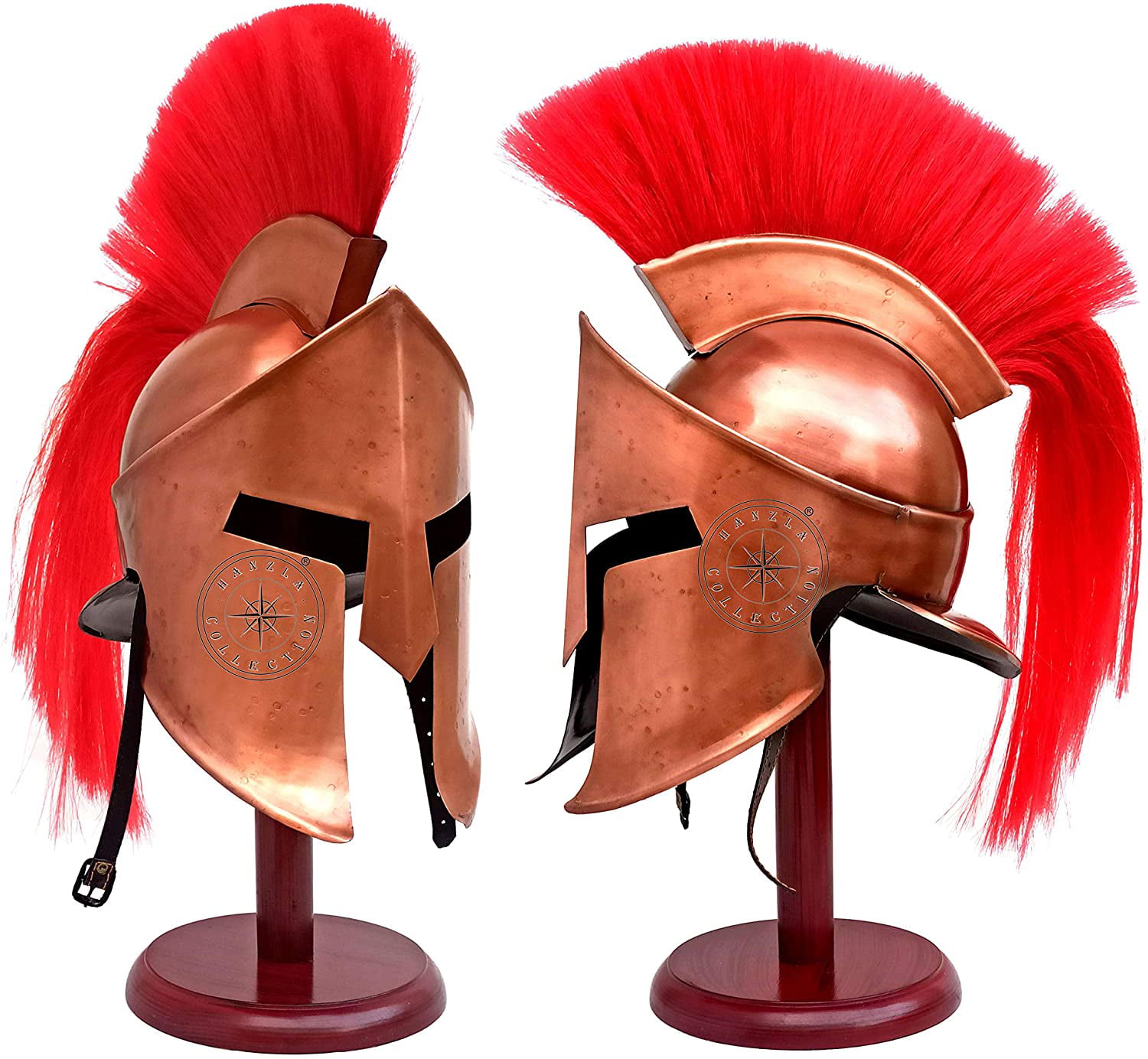 Leonidas Roman Medieval King Helmet Spartan 300 Movie Helmet Black Plume 