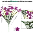 thumbnail image 2 of Nvzi 12 piezas de flores artificiales, plantas artificiales para jardín, hogar, boda, granja (azul), 2 of 4