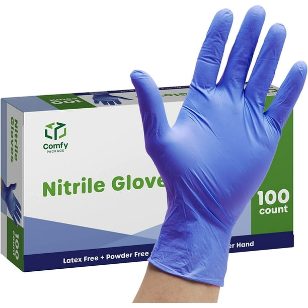 Comfy Package Nitrile Gloves Disposable Latex Free Cleaning Gloves