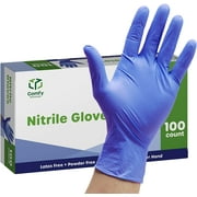 Comfy Package Nitrile Gloves Disposable Latex Free Cleaning Gloves, Medium 100-Pack