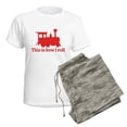 thumbnail image 5 of CafePress - This Is How I Roll Women's Light Pajamas - Women's Short Sleeve Print T-Shirt and Pants Light Cotton Pajama Set, 5 of 7