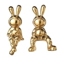 thumbnail image 1 of Rongfmy 2 Pieces Rabbit Statues Animal Figures Crafts Ornament Nordic Table Centerpieces gold, 1 of 9