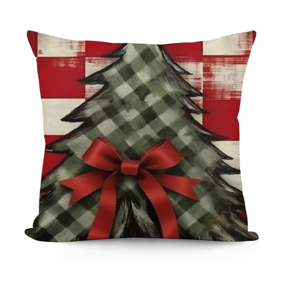 YINGXI Christmas Pillow Covers Red Throw Pillow Covers Outdoor Christmas Decorations for Home Sofa Couch 12x12in