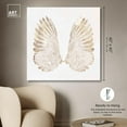 thumbnail image 5 of Soft Angel Wings Canvas Elegant White Gold Wall Art by Art Remedy, Gallery Wrapped, 40" x 40", 5 of 7