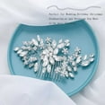 thumbnail image 2 of Crystal Bride Wedding Hair Comb Flower Bridal Headpieces Rhinestone Leaf Hair Pieces Pearl Hair Vines Bridesmaid Side Combs Hair Accessories for Women and Girls (silver flower), 2 of 4