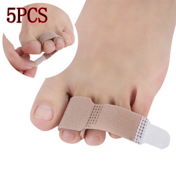Cheers.US 5Pcs Toe Corrector Separator Wrap Bandages Bunion Splints Crooked Hammer Toe Separator Splint Wraps - Foot Care