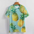thumbnail image 3 of Lunarable Pineapple Womens Tops Women's Fashion Casual Short Sleeve Flower Print Round Neck Pullover Top Blouse, 3 of 6