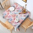 thumbnail image 2 of Pioneer Flower Floral Print Pattern Square Tablecloth,Waterproof Square Table Cover,Wipeable Spillproof Washable Table Cover for Home Kitchen Party Decor 60"x60"(152x152cm), 2 of 6