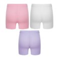 thumbnail image 2 of Manyakai Kids Girls 3 Pack Ice Silk Shorts Dance Bike Shorts Gymnastics Yoga Athletic Bottom Safety White&Pink&Purple 160, 2 of 5