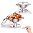 thumbnail image 2 of CazToi 5QT Stainless Steel Buffet Chafing Dish Set with Lid Holder & Utensils 2 Piece Set, 2 of 19