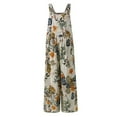 thumbnail image 2 of Pntutb Jumpsuits Clearance,Womens Fashion Landscape Floral Print Pocket Button Camisole Jumpsuit, 2 of 4