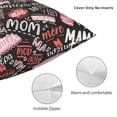thumbnail image 4 of Rateoe Various Languages Mother Pattern Throw Pillow Cover Premium Pillow Stuffer Sham Square for Decorative Cushion Bed Couch Sofa(Pillow insert not included), 4 of 8
