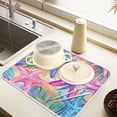 thumbnail image 2 of Yayeee Dish Drying Mat for Kitchen Counter 16" x 18" Microfiber Super Absorbent Coffee Decorative Pad, Gradient Starfish Pattern, 2 of 9