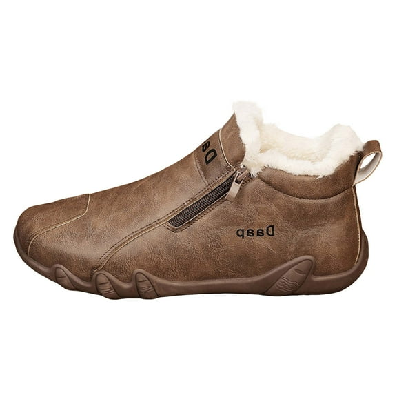 YLYL Men's Casual Leather Fashion Sneakers Chukka Boots Slip on Non-Slip Breathable High Hiking Shoes